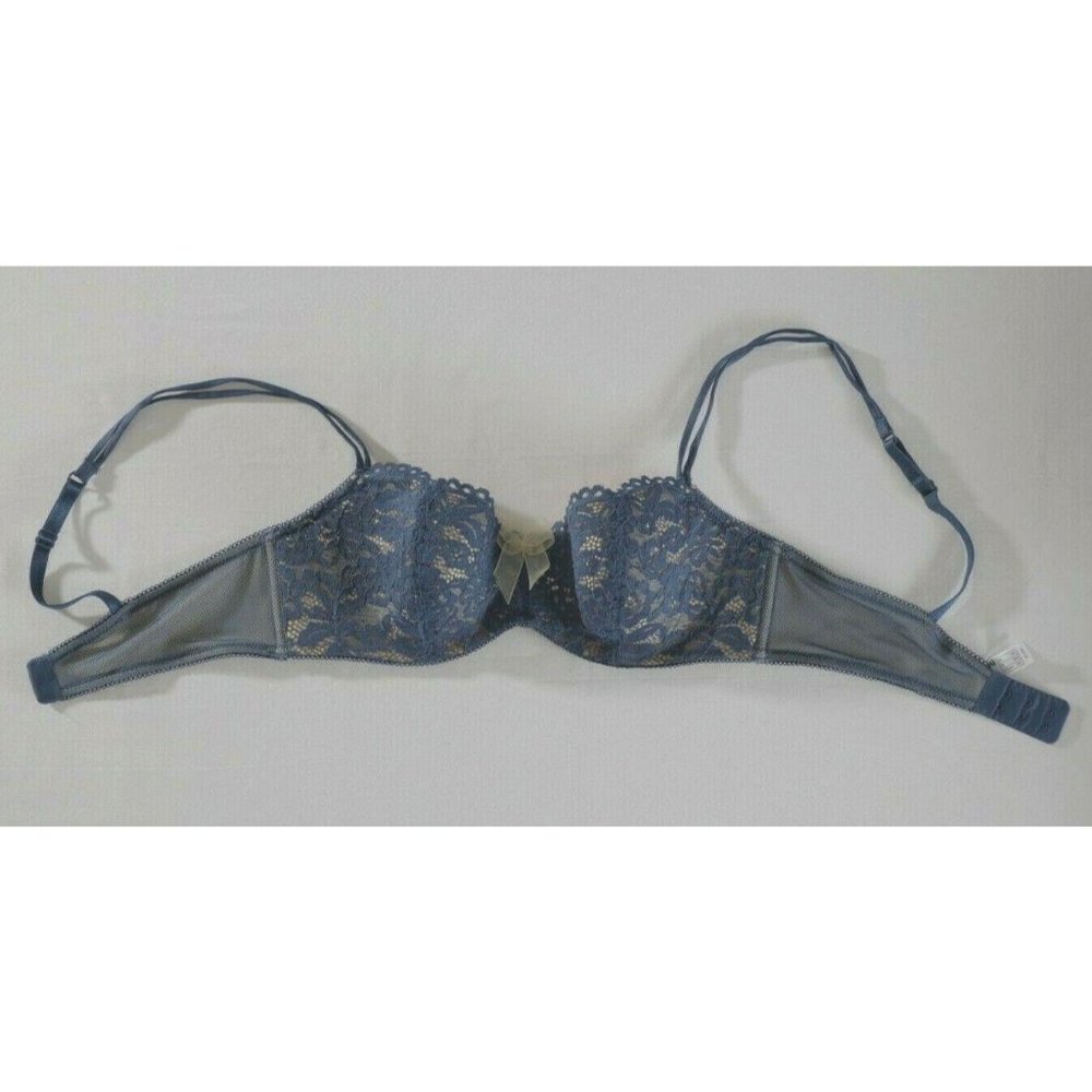 B Temptd Full Cover Push Up Bra sz 34C Navy Blue